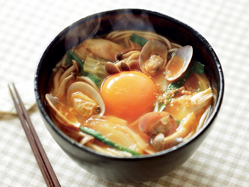 あさりのチゲスープ風温麺（うーめん）