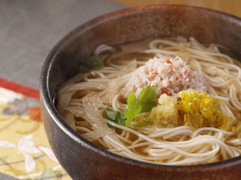 かにと湯葉のあんかけ温麺（うーめん）