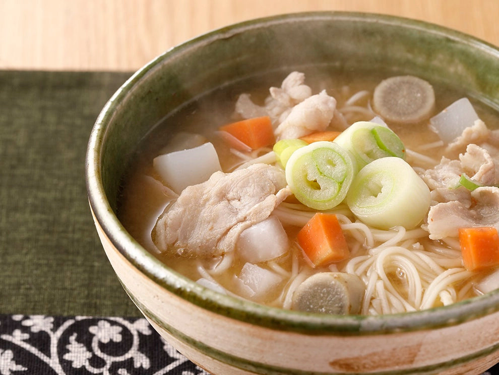 根菜の仙台味噌煮込み温麺（うーめん）