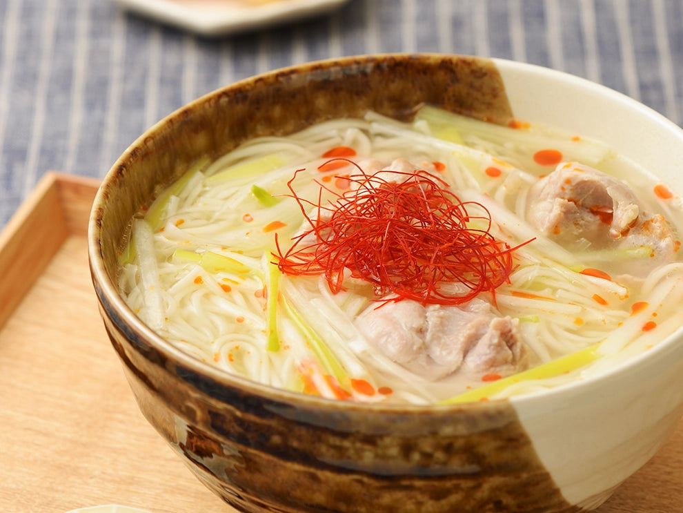 鶏とねぎたっぷりの白石温麺