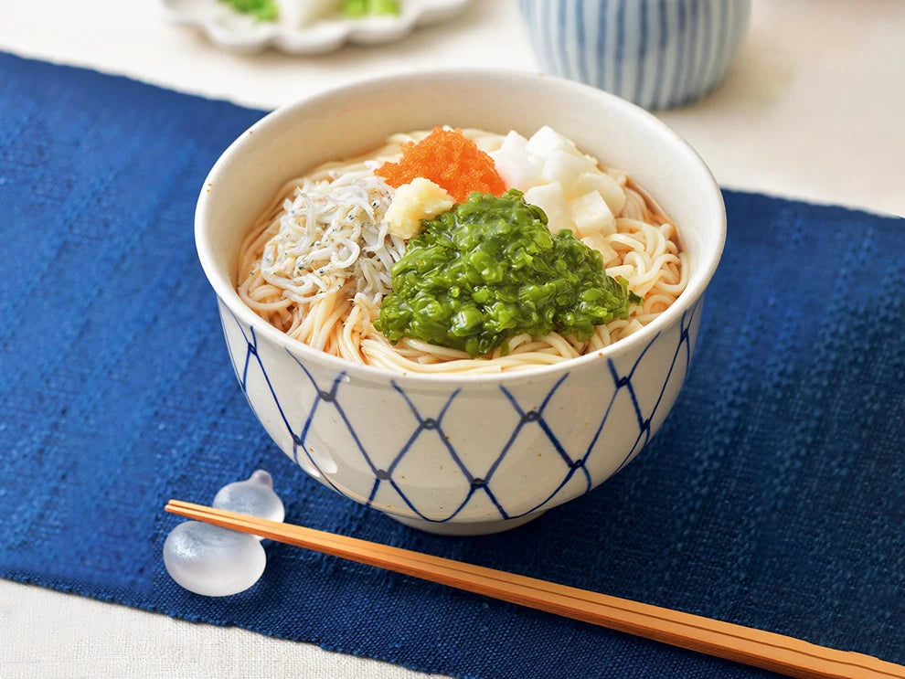 めかぶとしらすの和え温麺